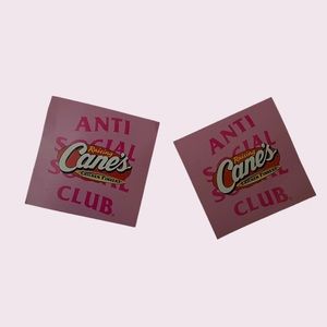 Set of 4 Anti Social Social Club x Raising Canes Collab Stickers
